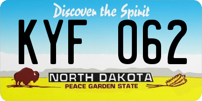 ND license plate KYF062