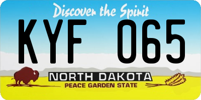 ND license plate KYF065