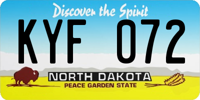 ND license plate KYF072