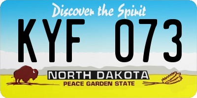 ND license plate KYF073