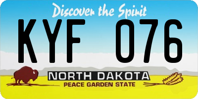 ND license plate KYF076