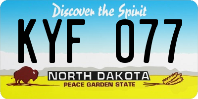 ND license plate KYF077