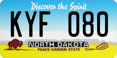 ND license plate KYF080