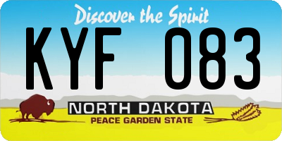 ND license plate KYF083