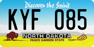 ND license plate KYF085
