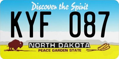 ND license plate KYF087
