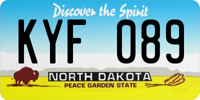 ND license plate KYF089