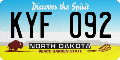 ND license plate KYF092