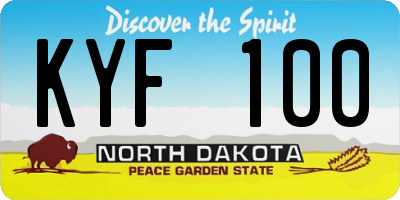 ND license plate KYF100