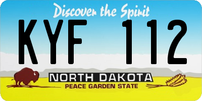 ND license plate KYF112
