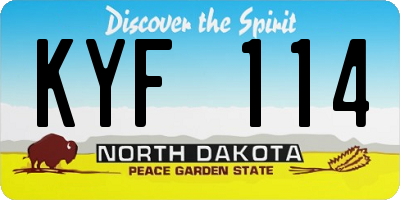 ND license plate KYF114
