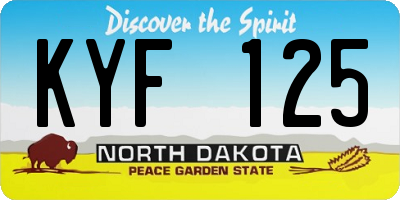 ND license plate KYF125
