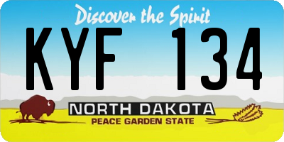 ND license plate KYF134