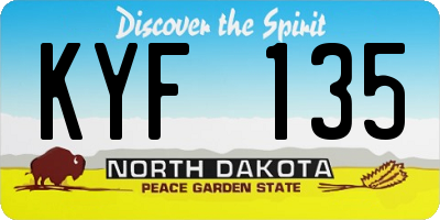 ND license plate KYF135