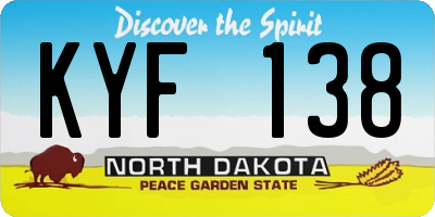 ND license plate KYF138