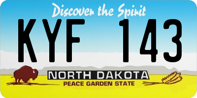 ND license plate KYF143