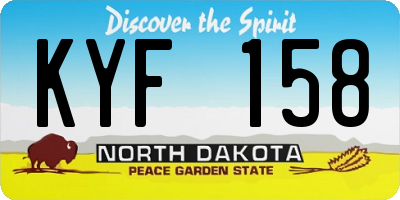 ND license plate KYF158