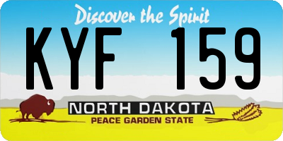 ND license plate KYF159
