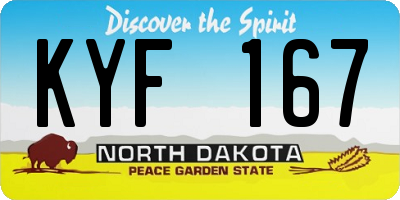 ND license plate KYF167