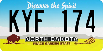 ND license plate KYF174