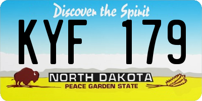 ND license plate KYF179