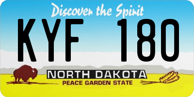 ND license plate KYF180