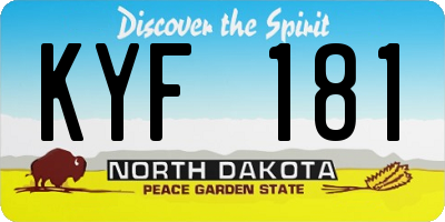 ND license plate KYF181