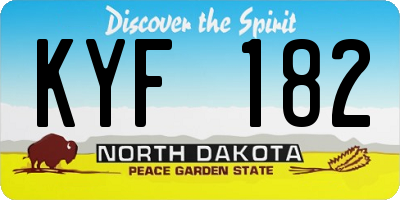 ND license plate KYF182
