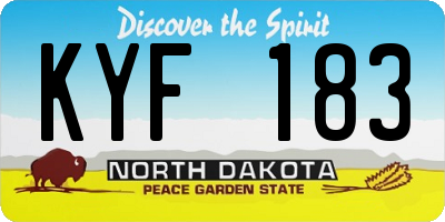 ND license plate KYF183