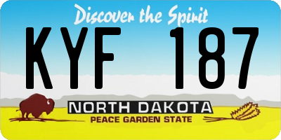 ND license plate KYF187
