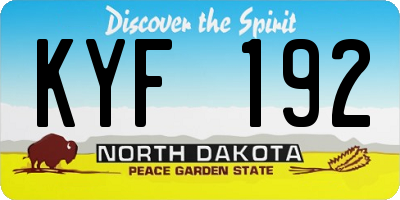 ND license plate KYF192