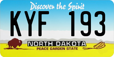ND license plate KYF193