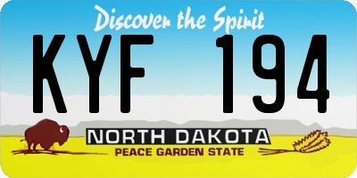 ND license plate KYF194