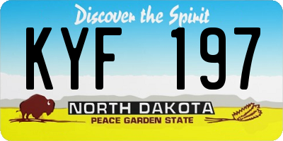 ND license plate KYF197