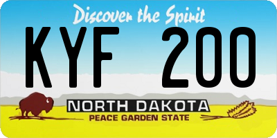 ND license plate KYF200