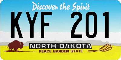 ND license plate KYF201