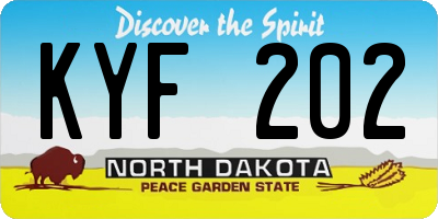 ND license plate KYF202