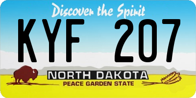 ND license plate KYF207
