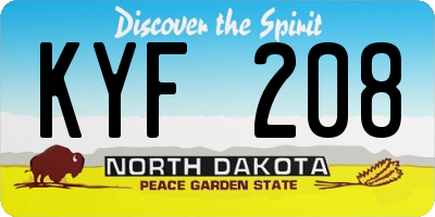 ND license plate KYF208