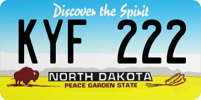 ND license plate KYF222
