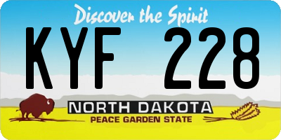 ND license plate KYF228