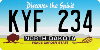 ND license plate KYF234