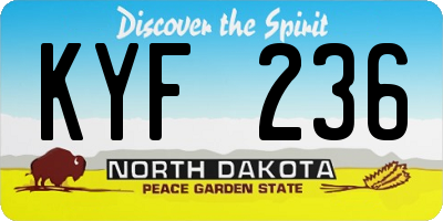 ND license plate KYF236