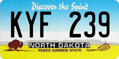 ND license plate KYF239