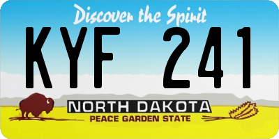 ND license plate KYF241