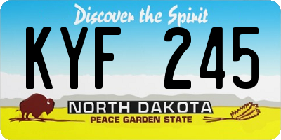 ND license plate KYF245