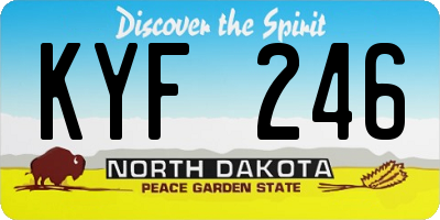 ND license plate KYF246