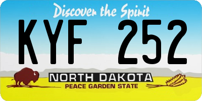 ND license plate KYF252