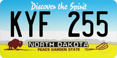 ND license plate KYF255
