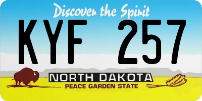 ND license plate KYF257